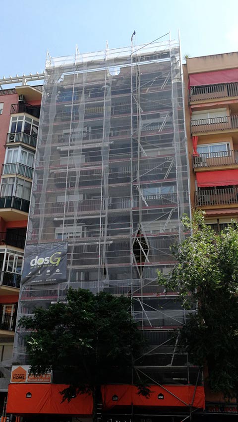 Andamio para la rehabilitación de fachada